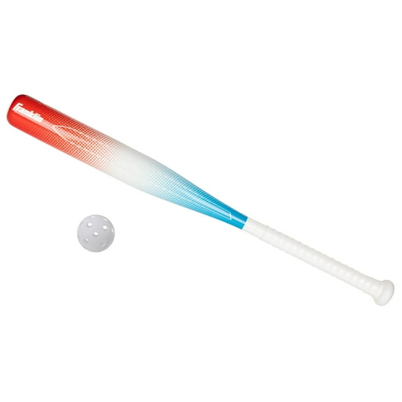 Franklin Sports Sweet Swings Kids Rocket Pop Bat & Ball Set - Youth Plastic Baseball Bat + Ball - Fun Backyard Toy for Boys + Girls - 30" Pro Style - For Kids Ages 3+ - Red/White/Blue