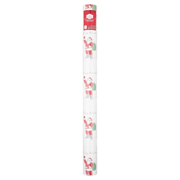 White/Red/Green Waving Santas Premium Christmas Wrapping Paper, 160 sq ft, by Holiday Time