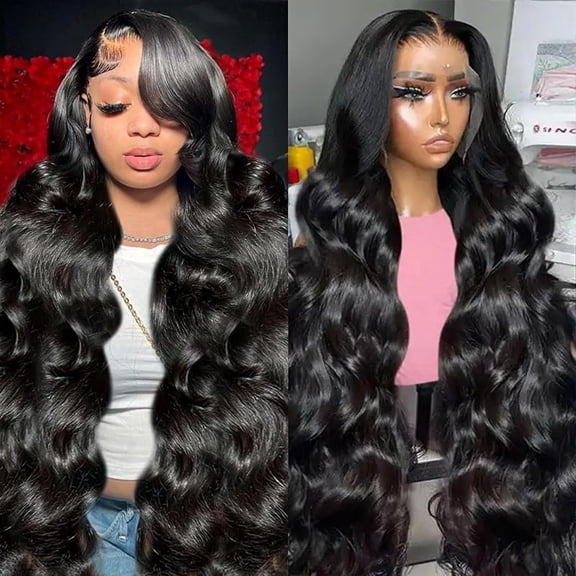 MY 30Inch 13X6 Lace Front Wigs Human Hair Body Wave 200% Density HD Transparent Lace Frontal Wigs Body Wave Pre Plucked Glueless Wigs Human Hair for Women With Baby Hair