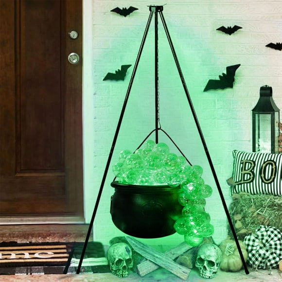 30Inch Halloween Decorations Indoor,DIY Bubbling Cauldron Set,Light up Bubble Witches Cauldron,Black Plastic Bowl Decor,Spooky Vintage Candy Bucket Home Halloween Party Ornament