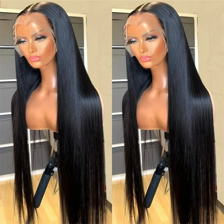 30Inch Lace Front Wig Brazilian Bone Straight Human Hair Wig