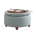 thumbnail image 1 of 30Inch Round Storage Ottoman with Tray, Modern Tufted Fabric Circle Coffee Table with Storage, Upholstered Ottoman with Removable Top for Living Room, Bedroom, Blue, 1 of 13