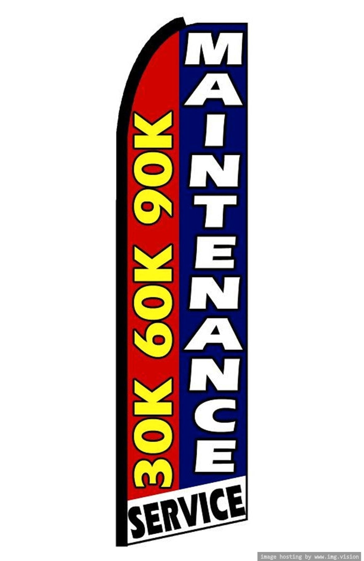 30K 60K 90K Maintenance Service Swooper flag Without Pole Advertisement ...