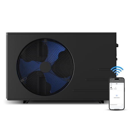 Joeaonz 30K BTU Pool Heat Pump for 12K Gallon Pools - Energy Efficient, WiFi Control, Ultra Quiet 52dB, In/Above Ground