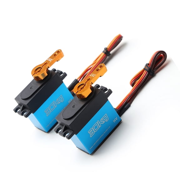 30KG Digital Servo 2pcs Metal Gear Servo Waterproof For 1/8 1/10 1/12 Scale RC Cars Robot Boat Manipulator With 25T Arm
