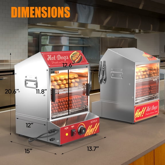 30L/31.7QT 2-Tier Electric Hot Dog Steamer with Bun Warmer - 175 Hot Dogs + 40 Buns Capacity, Removable Shelves & Food Clip | Even Steaming, Easy Clean for Party/Event/Concession Stand