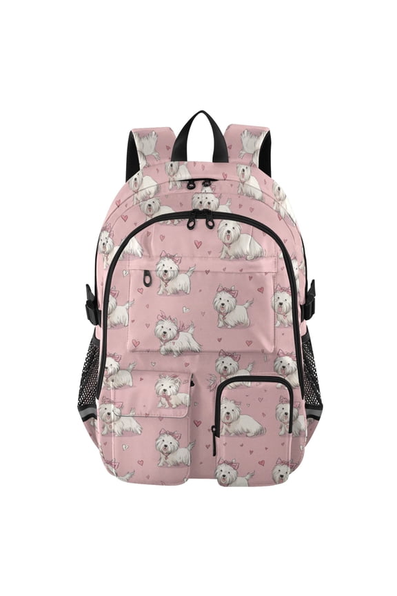 30L Backpack Durable Computer Bag for College & Travel Lightweight Daypack Fits 15.6" Laptop Dogs Wearing Bows