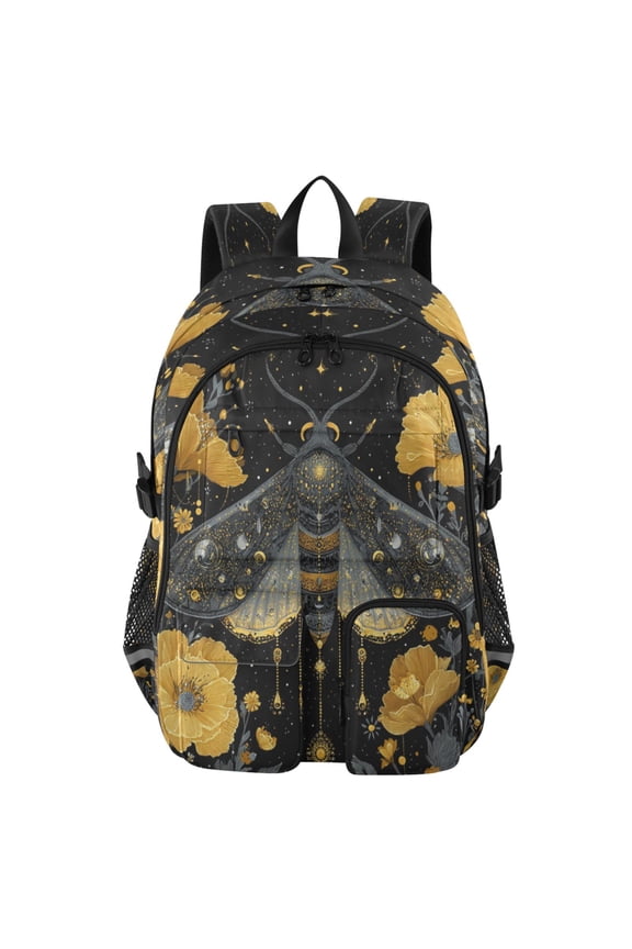 30L Backpack Durable Computer Bag for College & Travel Lightweight Daypack Fits 15.6" Laptop Mystical Moth Pattern