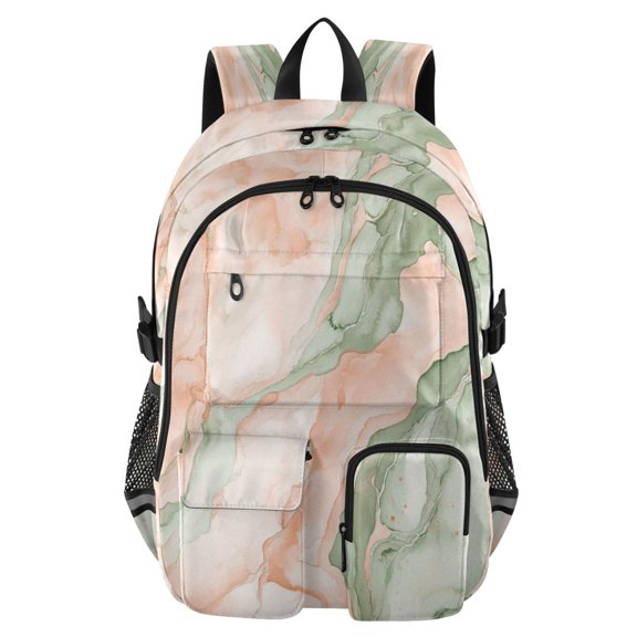 30L Backpack Durable Computer Bag for College & Travel Lightweight Daypack Fits 15.6" Laptop Watercolor Marble Pattern