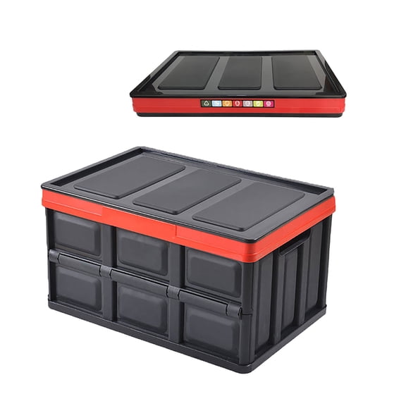 30L Collapsible Car Trunk Organizer Storage Box, Heavy-Duty Thickened Folding Utility Crate with Handles, Space-Saving Multi-Purpose Cargo Bin for Camping, Grocery, and Home Use