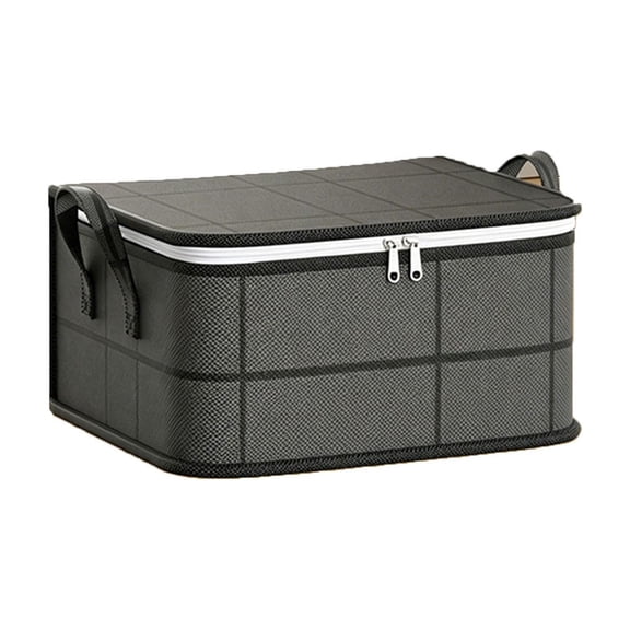 30L Comforter Storage Bag for Bedding Organizer with Reinforced Handles and Zipper Closure - Foldable Blanket Storage Bags for Comforters Pillows Linens - Non