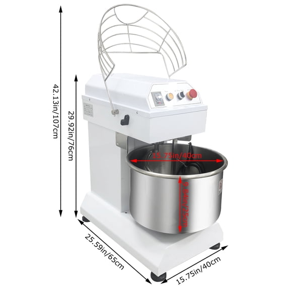 30L Dual-Speed Dual-Action Dough Mixer Machine Variable Frequency Silent Model 110V