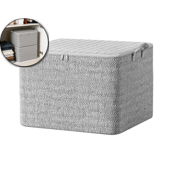 30L Fabric Storage Organizer Bag for Blankets and Clothes, Zippered Storage Bags, Perfect Closet Organizer