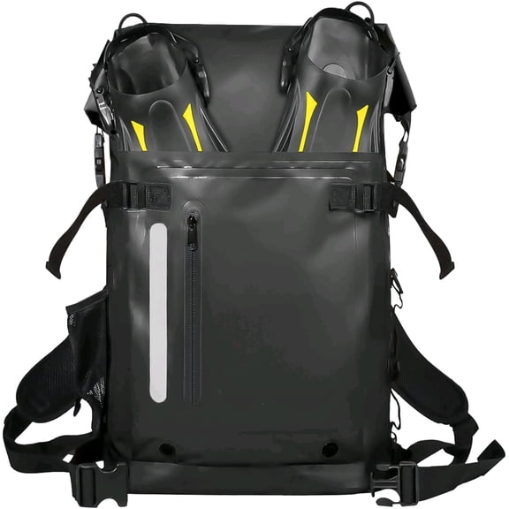 30L Heavy-Duty 100% Waterproof Backpack - Equipment Pocket, Carabiner - Roll Top Floating Dry Bags (Jet Black)$$Watercraft