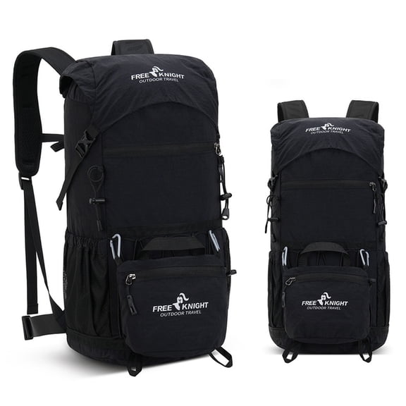 30L Hiking Backpack Climbing Backpack Outdoor Travel Daypack Water Resistant Nylon Rucksack Camping Bag Sports Pack Lightweight Trekking Gear for Men Women Backpacking,Black