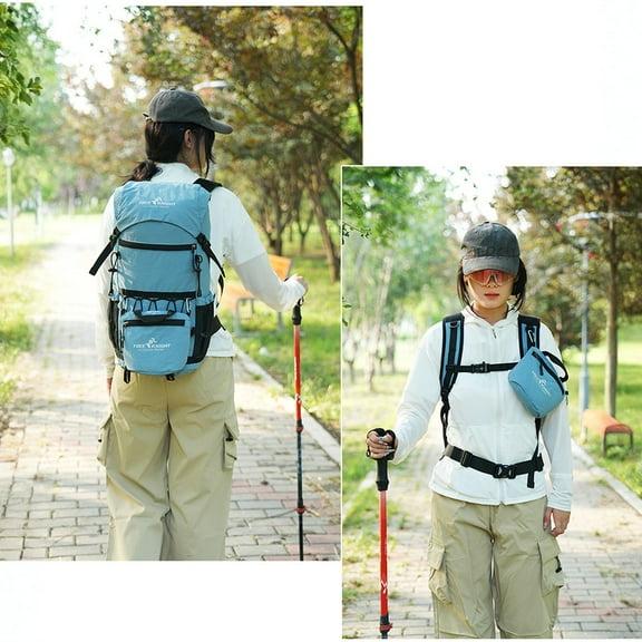 30L Hiking And Climbing Backpack With Detachable Small Bag, Multi-Compartment Waterproof Nylon Outdoor Travel Camping Trekking Rucksack, Lightweight Large Capacity Sports Luggage