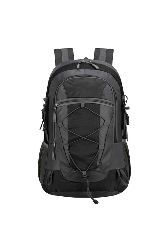 30L Large Capacity Outdoor Hiking Backpack 18.5 Inch Breathable Padded Unisex Laptop Travel Bag for School Work Daily Commute Black