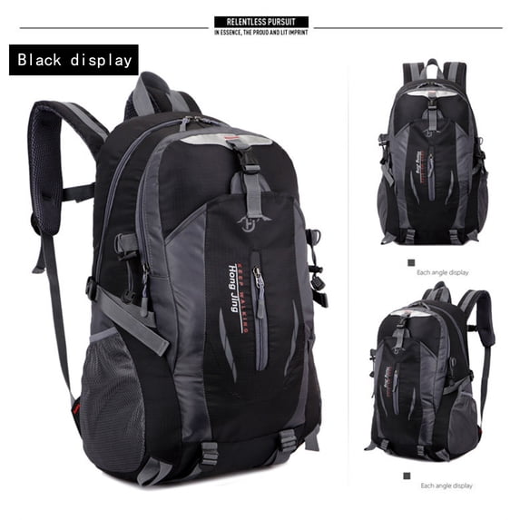 30L Lightweight Hiking Backpack, Foldable Waterproof Nylon Daypack, Multipurpose Travel Camping Bag for Men Women(Black 20in)
