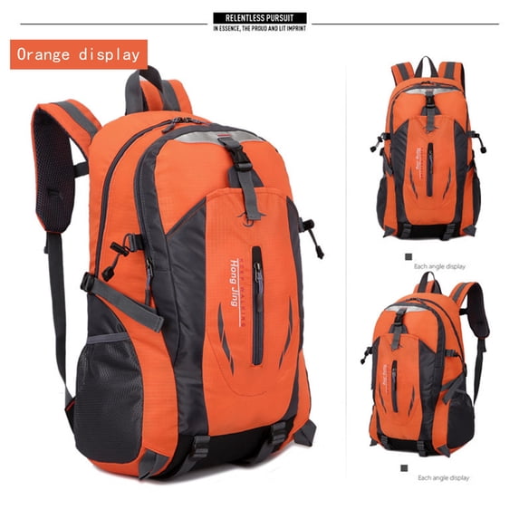 30L Lightweight Hiking Backpack, Foldable Waterproof Nylon Daypack, Multipurpose Travel Camping Bag for Men Women(Orange 20in)