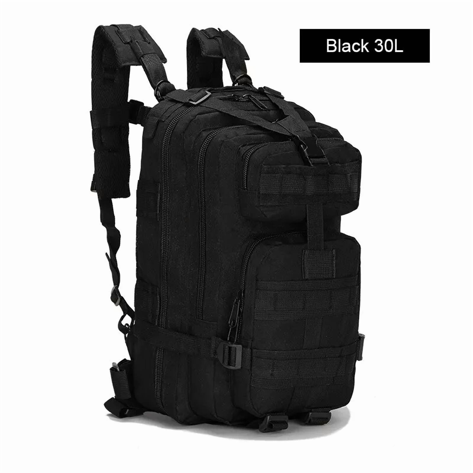 30l outdoor military tactical camping hiking trekking backpack rucksack black 30L Military Black Tactical Backpack Rucksack Camping Hiking Bag Outdoor  Travel