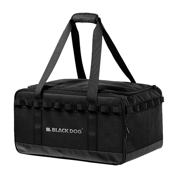 30L Outdoor Travel Organizer 300D Oxford Cloth Camping Equipment Bag Adjustable Partition Outdoor Gear Storage Bag for Outdoor Camping Travel Picnic (Night Black)