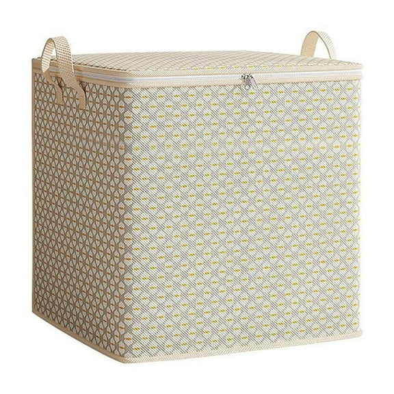 30L Storage Box With Corrugated Design, Large Capacity Moistureproof Dustproof Organizer For Moving, Quilt Storage, Clothes Organization - Beige, S Size