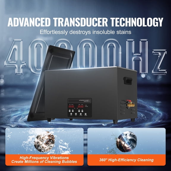 30L Ultrasonic Cleaner, 600W Digital Ultrasonic Cleaning Machine with Upgraded Degassing and Gentle Mode, 40kHz Industrial Ultrasound Cleaner with Timer and Heater for Retainer Jewelry Tools