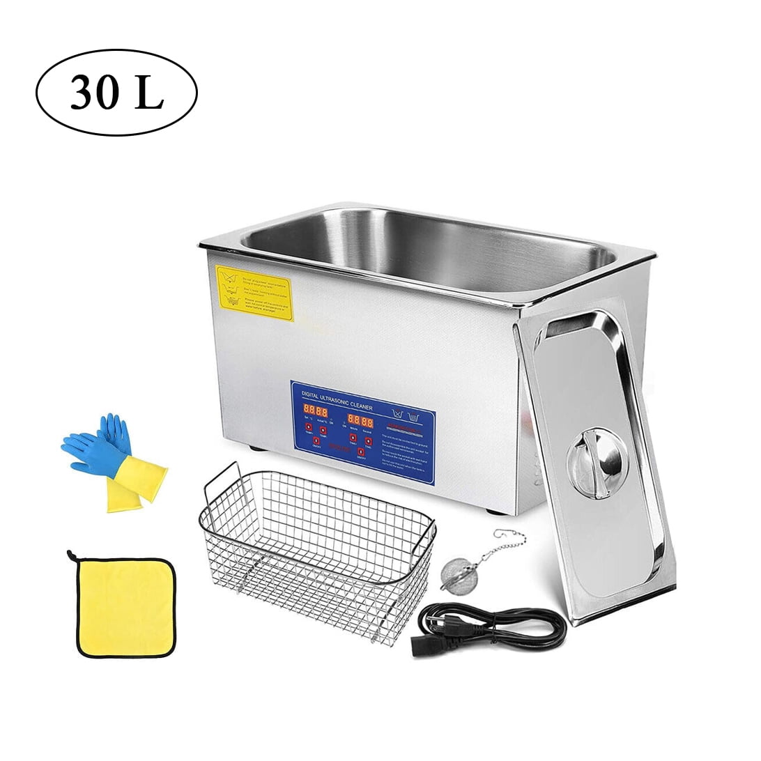 SDKEHUI 30L Upgraded Ultrasonic Cleaner (500W Heater,600W Ultrasonic) 40kHz Ultrasonic Cleaning Machine Knob 304 Stainless Steel Ultrasonic Cleaner Machine for Cleaning Jewelry Eyeglasses Watches