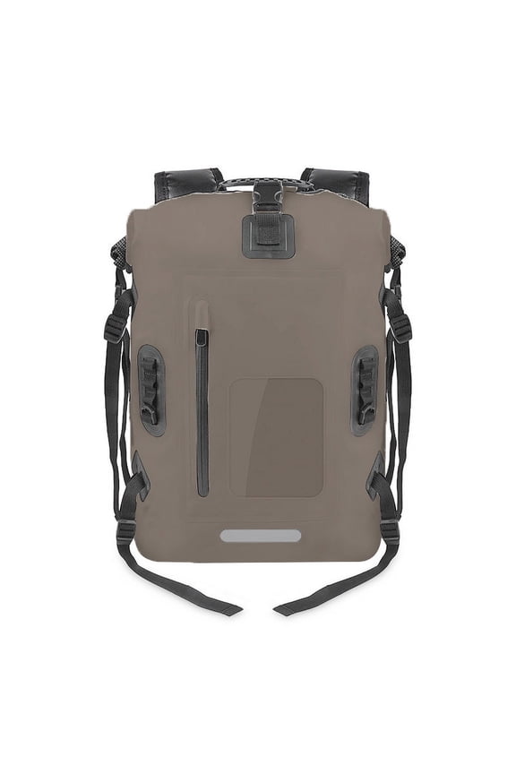30L Waterproof Dry Bag Backpack, 500D PVC Floating Rafting Kayak Bag With MOLLE System & Reflective Strips, Large Capacity Roll Top Dry Bag For Camping, Swimming, Beach Gear Storage
