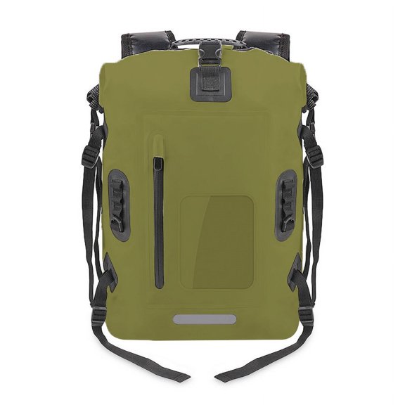 30L Waterproof Dry Bag Backpack, 500D PVC Floating Rafting Kayak Bag With MOLLE System & Reflective Strips, Large Capacity Roll Top Dry Bag For Camping, Swimming, Beach Gear Storage