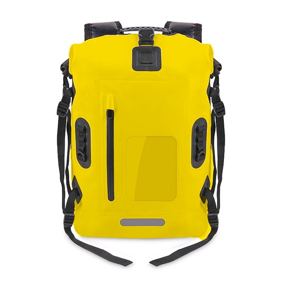 30L Waterproof Dry Bag Backpack, 500D PVC Floating Rafting Kayak Bag With MOLLE System & Reflective Strips, Large Capacity Roll Top Dry Bag For Camping, Swimming, Beach Gear Storage