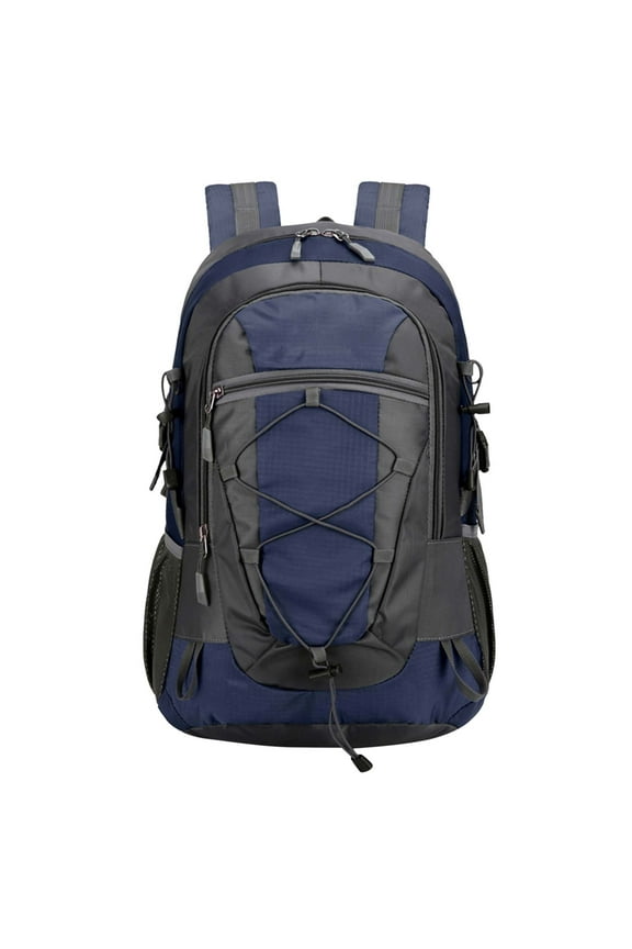 30L Waterproof Nylon Outdoor Hiking Backpack Breathable Padded Back Panel 15 Inch Laptop Travel Daypack With Adjustable Chest & Waist Straps(Blue)