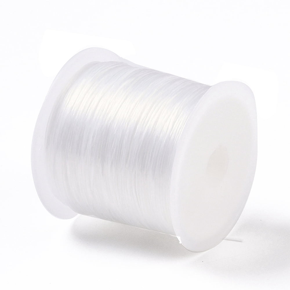 30M Elastic Crystal Thread Jewelry Beading Cords For Stretch Bracelet Making White 0.8mm about 32.81 Yards(30m)/Roll