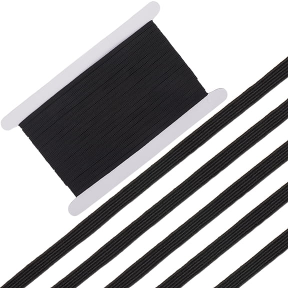 30M Fibre Elastic Cord Flat Black 5mm