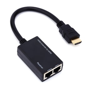 30M Over RJ45 CAT5e CAT6 LAN Ethernet Balun Extender Repeater Up to 1080P