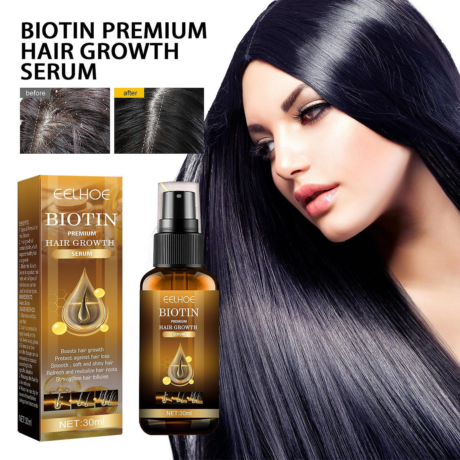 Biotin Haarwuchs Serum & Spray – Fördert Haarwachstum, Gegen Haarausfall & Für Geschädigtes Haar
