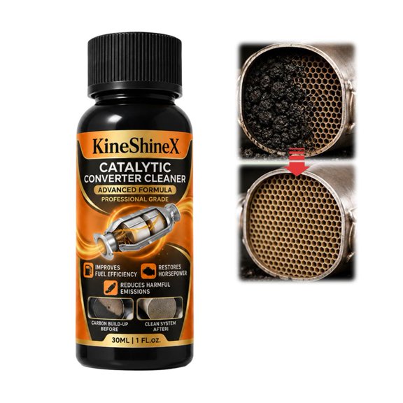 30ML Catalytic Converter Cleaner, Fuel System Treatment to Pass Emissions Test, Catalytic Converter Cleaner Kit Exhaust System Pipe Carbon Removal Cleaner Treatment Additive Oil - 1PC