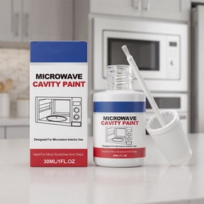 30ML Microwave Cavity Paint White, High Temperature Resistant Microwaves Interior Paint with Brush, Food Safe Appliance Paint White, High Gloss White Touch Up Coating Pen, for Home Appliances Care