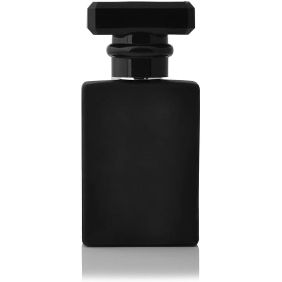 30ML Portable Transparent Glass Perfume Empty Bottle Refillable Atomizer With Aluminum Cosmetic Case For Travel (black)