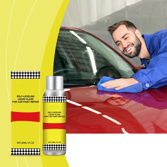 30ML Self-Leveling Liquid Glass for Car Paint Repair, Self-Leveling Scratch Remover & Gloss Enhancer, Fast Acting Coating Restores Shine, Protects Paint, Protects Against UV Rays and Scratches 1PC
