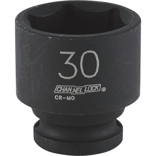 Channellock 1/2 In. Drive 30 mm 6-Point Shallow Metric Impact Socket