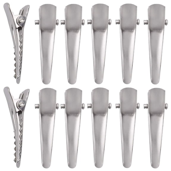 30MM Small Alligator Hair Clips, 100 Pieces Silver Metal Alligator Hair Pins Teeth Bows Crocodile Hair Clips Holders Accessories for Hair Care, Arts & Crafts Project