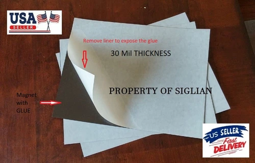30Mil X 9" X 12" Self Adhesive Magnet, 2 Sheets (For Art And Craft, Etc)