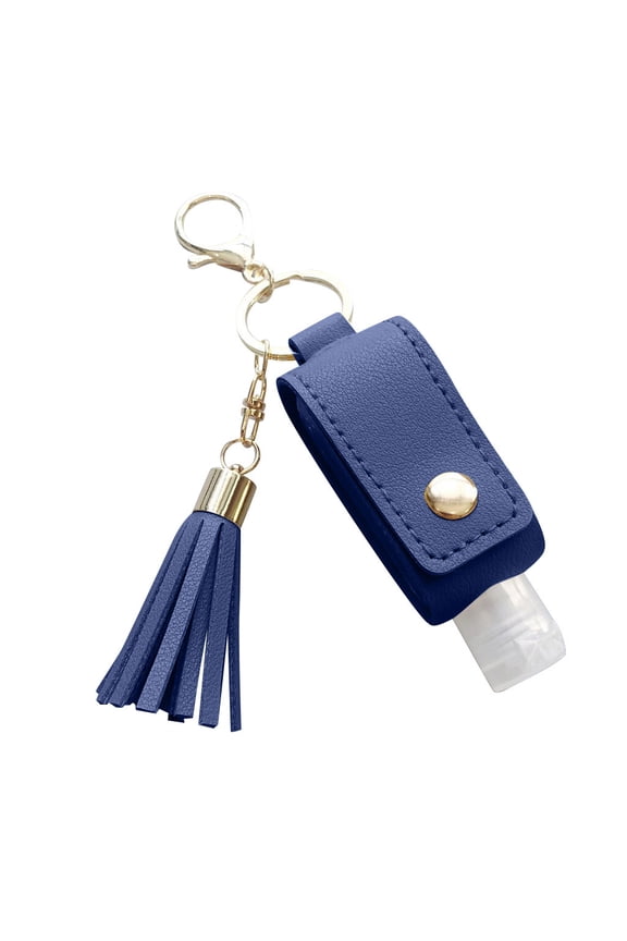 30Ml Empty Hand Sanitizer Bottle and Keychain Set Holder Hand Sanitizer Leather Case Outdoor Portable Keychain Leather Case 8 Colors Dark Blue Pgeraug Clearance! Keychain Holder Dark Blue