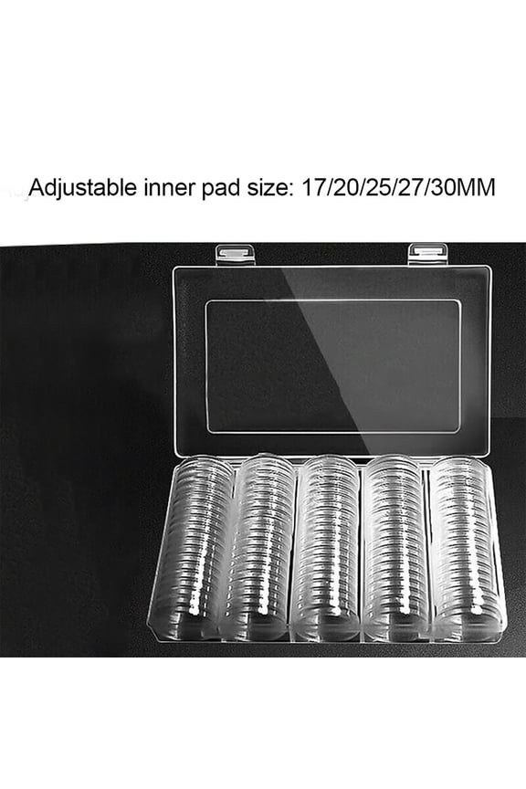 30Mm Coin Small Round Box, Transparent Plastic Box And Commemorative Coin Protection Box, Coin Collection Box, Gift And Storage Box|100Pcs 17/20/25/27/30mm Inner Pads Clear Protector Case Collect St