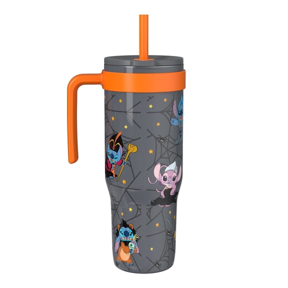 Zak Design 30oz SS Straw Tumbler with a Handle, Gray Stitch