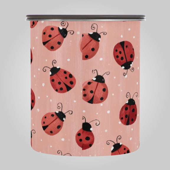 30OZ Food Storage Can - Keep Coffee Tea Flour & More Fresh - Ideal for Cereal Nuts & Pet Food Sweet Ladybug Print