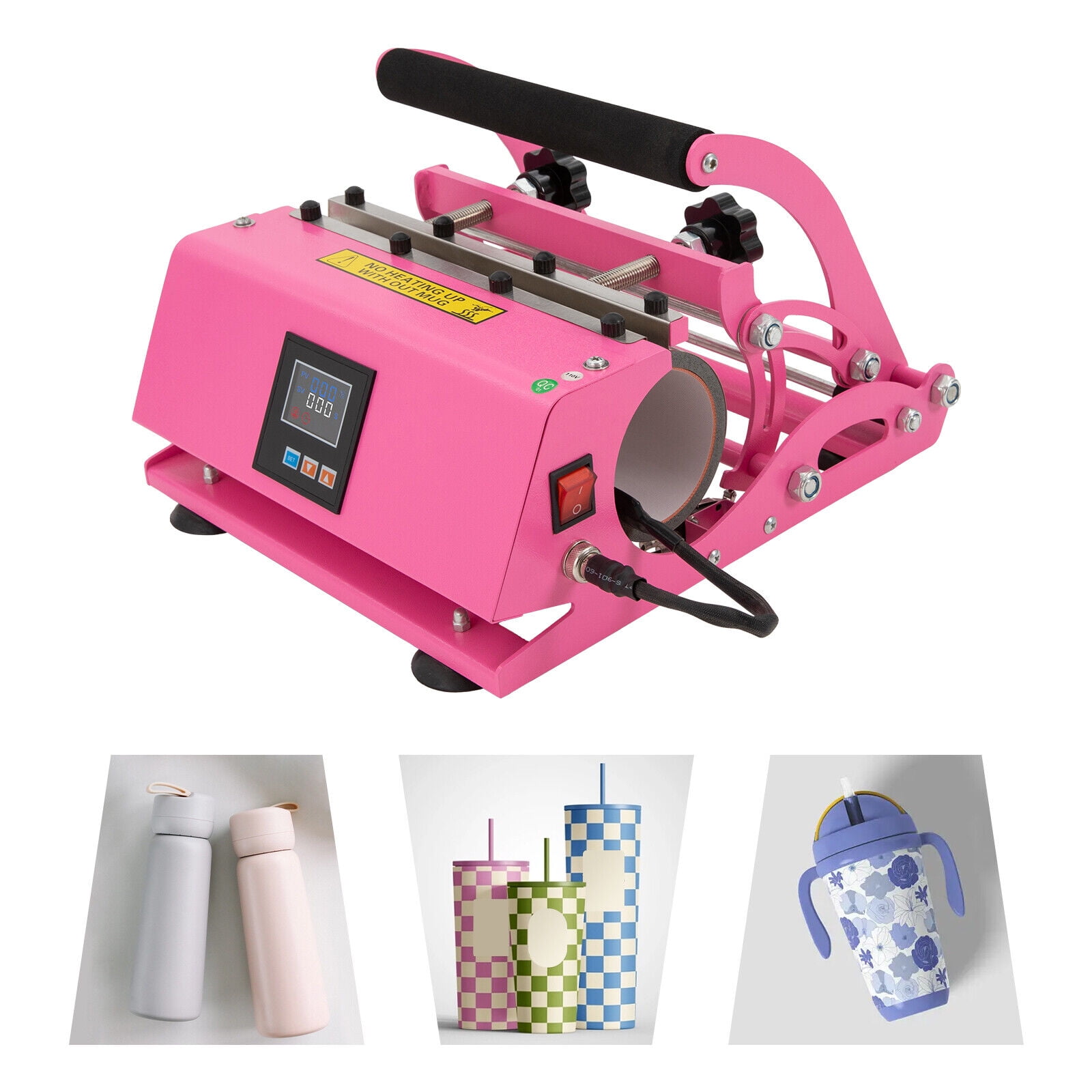 30OZ Mug Cup Jar Heat Transfe,Tumbler Heat Press Machine,Pink,500W