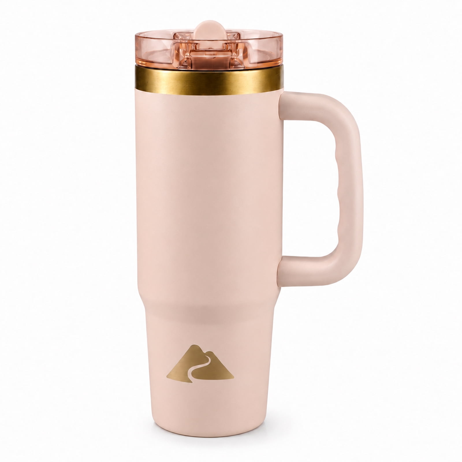 Ozark Trail 30 oz Stainless Steel Insulated Tumbler with Handle, Frosted Peach