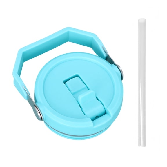 30Oz Tumbler Replacement Lid with Straw Dust Proof Stopper Spill Resistant Rubber Ring Straw Reusable Cup Lid